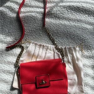 Vivienne Westwood Vibrant Orange Red Crossbody Bag